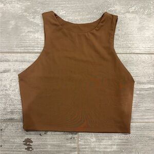 Brown Sleeveless Crop Top